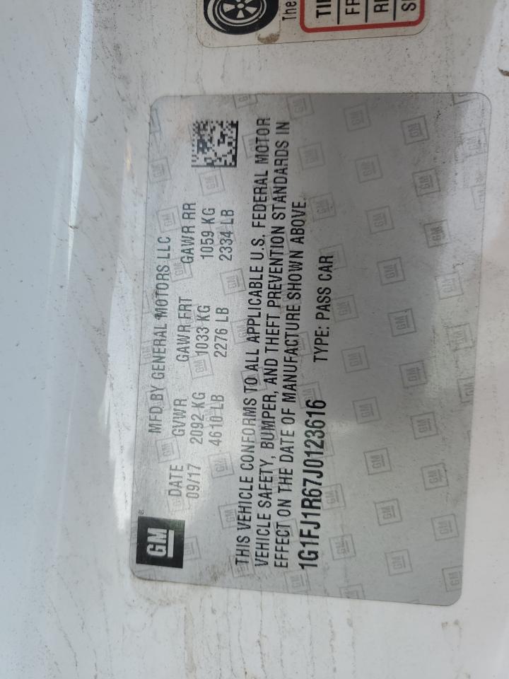 2018 Chevrolet Camaro VIN 1G1FJ1R67J0123616 Copart auction photo, front end / side damage thumbnail 12