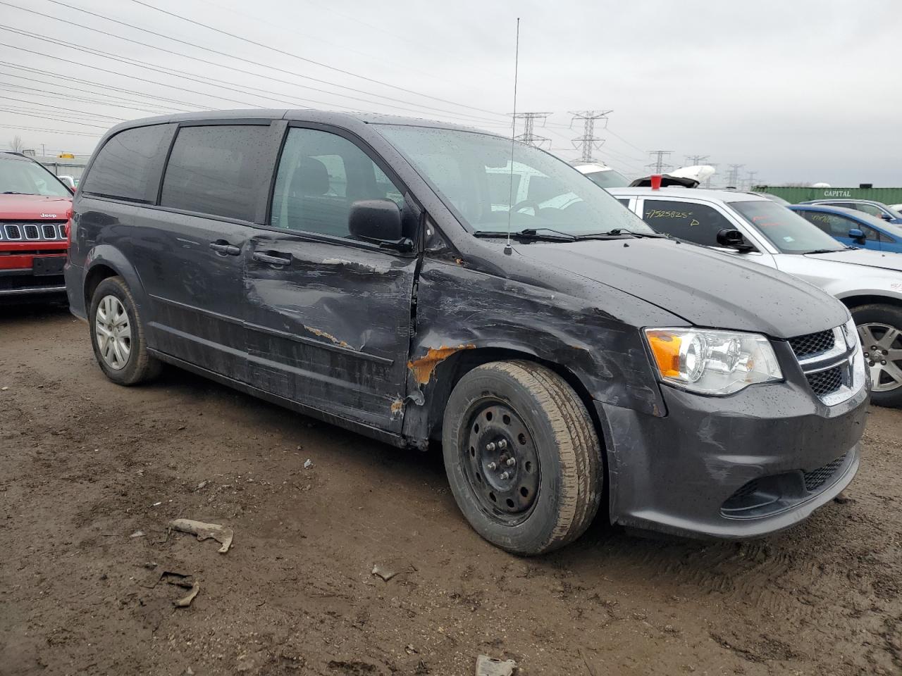 2016 Dodge Caravan VIN 2C4RDGBGXGR110049 Copart auction photo, front end / side damage thumbnail 4