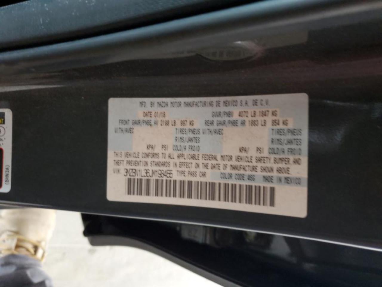 2018 Mazda 3 VIN 3MZBN1L36JM198455 Copart auction photo, front end / mechanical damage thumbnail 12