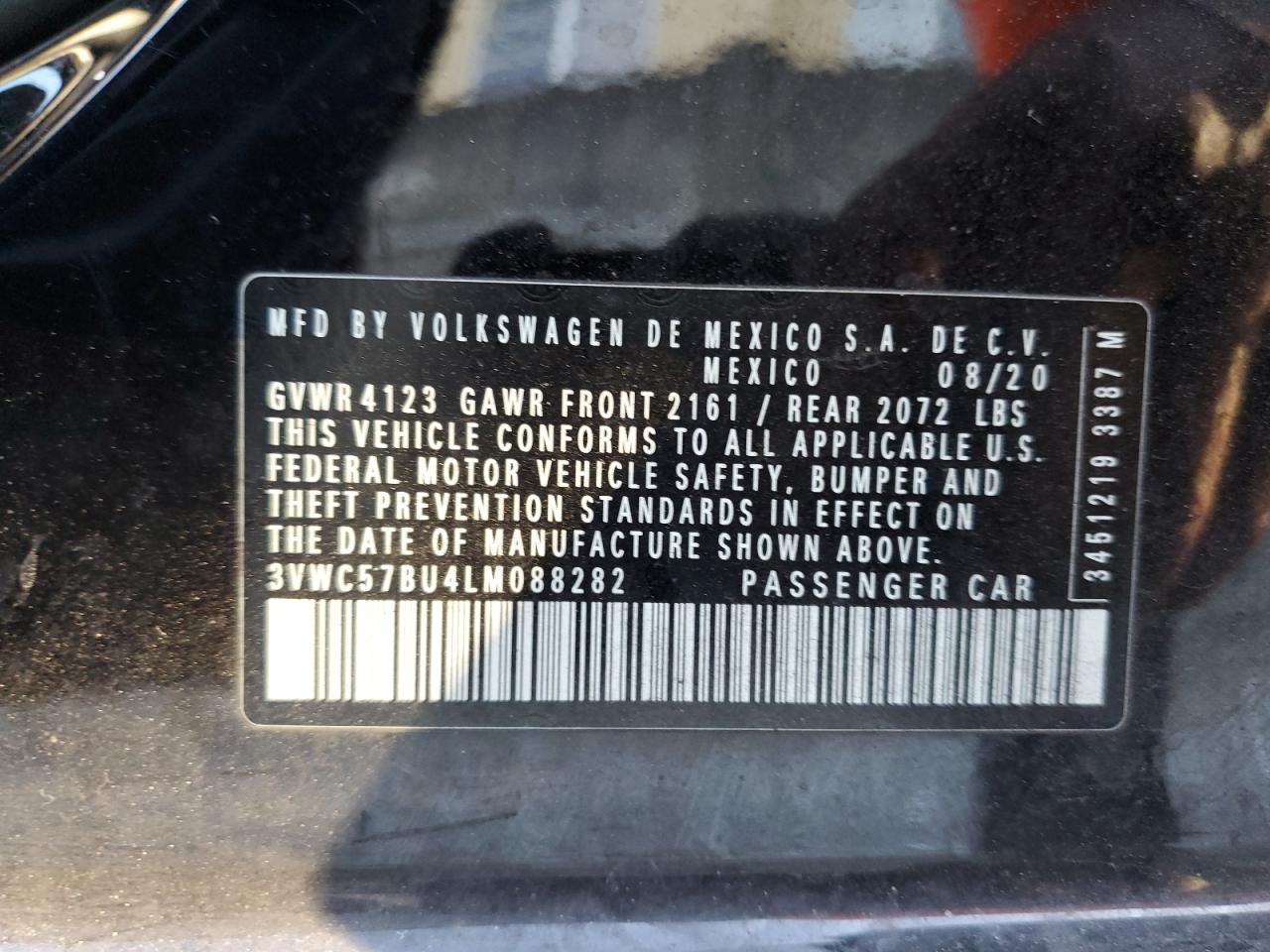 2020 Volkswagen Jetta VIN 3VWC57BU4LM088282 Copart auction photo, front end damage thumbnail 15