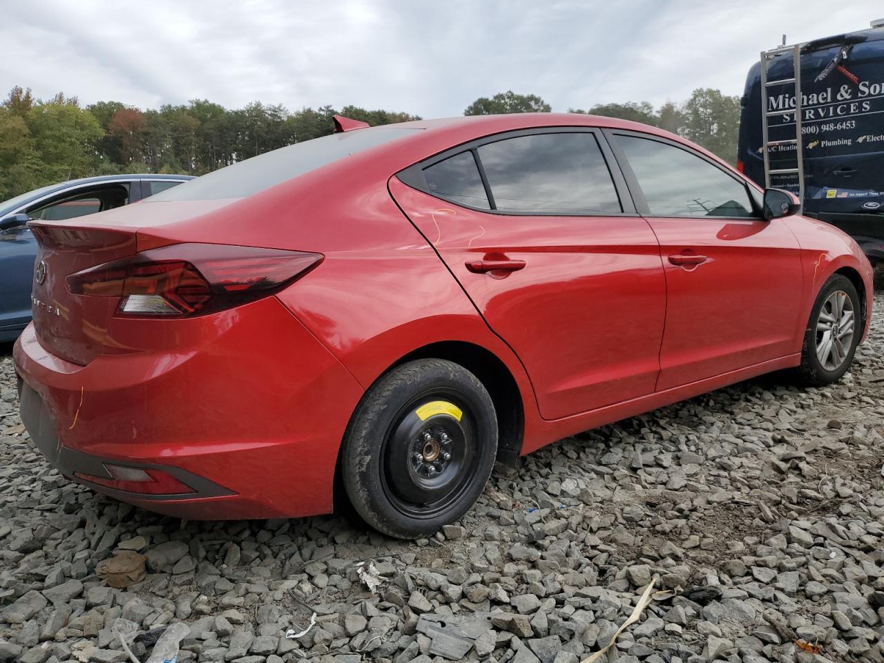 2020 Hyundai Elantra VIN 5NPD84LF4LH586369 Copart auction photo, vandalism / minor dent/scratches damage thumbnail 3