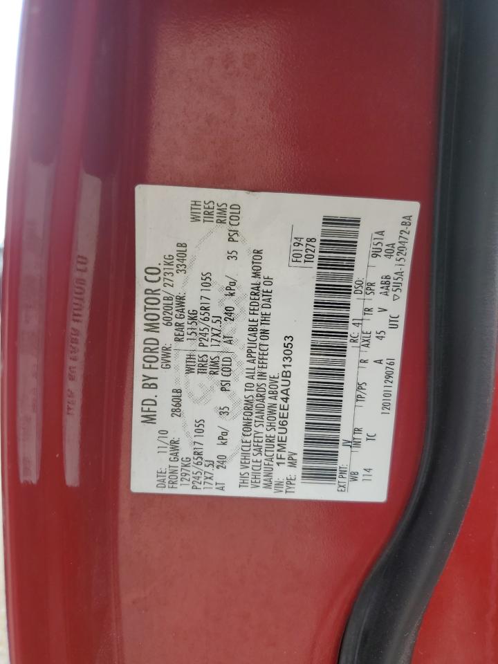 2010 Ford Explorer VIN 1FMEU6EE4AUB13053 Copart auction photo, water/flood damage thumbnail 14