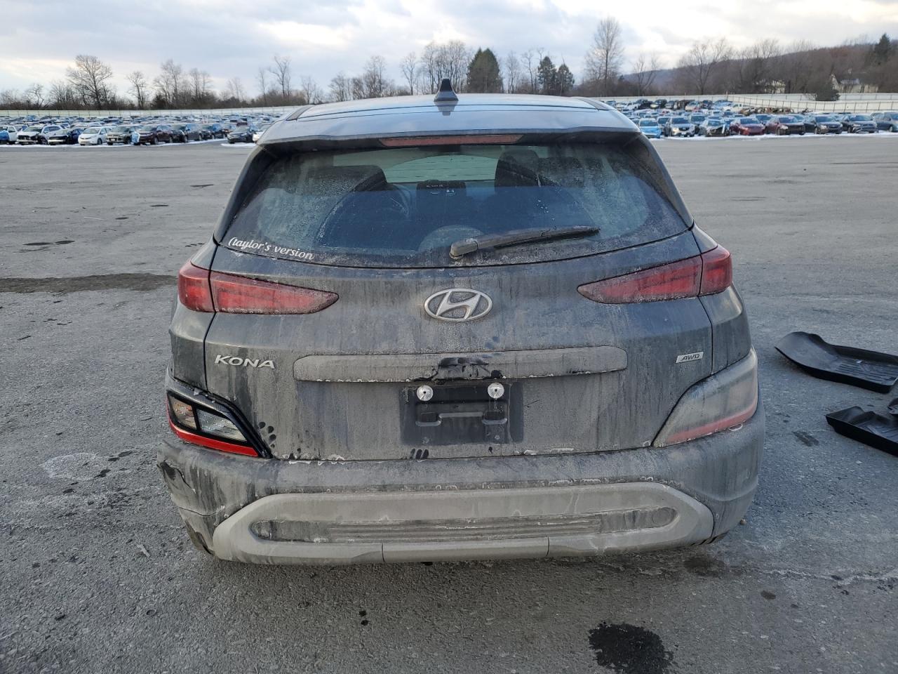 2022 Hyundai Kona VIN KM8K2CAB6NU915757 Copart auction photo, rear end / side damage thumbnail 6
