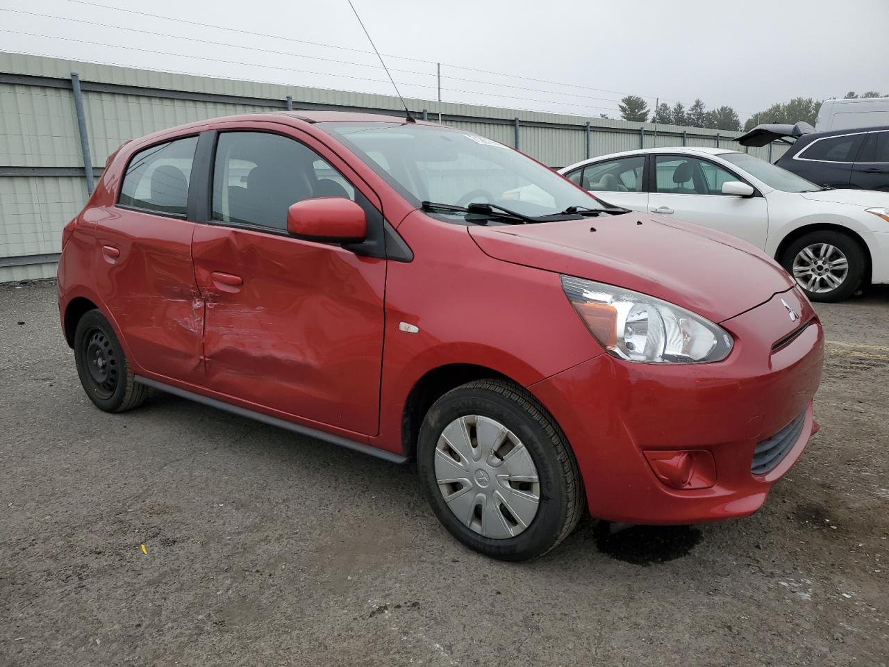 2014 Mitsubishi Mirage VIN ML32A3HJ9EH019016 Copart auction photo, side / front end damage thumbnail 4