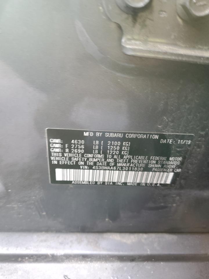 2020 Subaru Legacy VIN 4S3BWAA67L3011838 Copart auction photo, front end damage thumbnail 12
