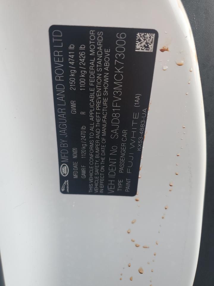 2021 Jaguar F-Type VIN SAJD81FV3MCK73006 Copart auction photo, water/flood damage thumbnail 13