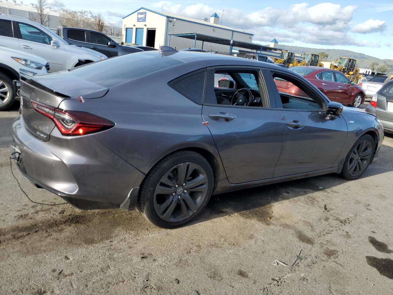 2021 Acura TLX VIN 19UUB6F58MA009824 Copart auction photo, vandalism damage thumbnail 3