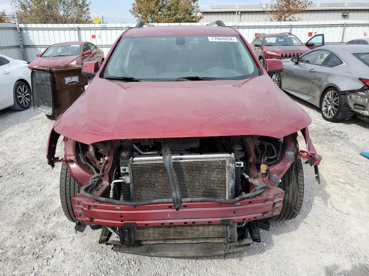 2019 GMC Acadia VIN 1GKKNMLS6KZ144315 Copart auction photo, front end / side damage thumbnail 5