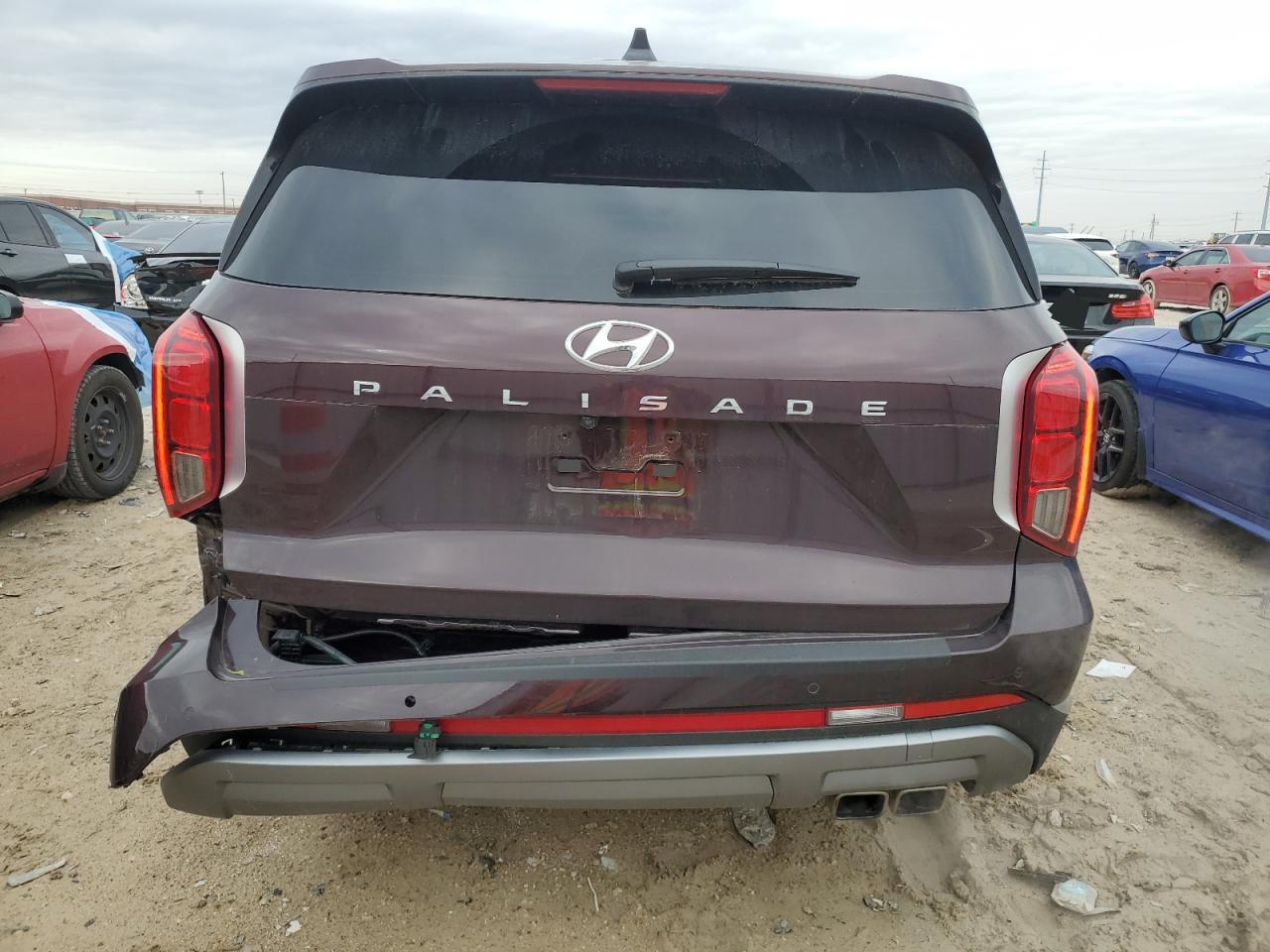 2024 Hyundai Palisade VIN KM8R54GE9RU738186 Copart auction photo, rear end damage thumbnail 6