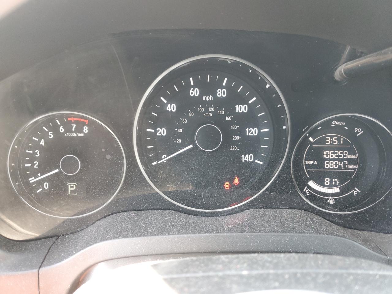 2017 Honda HR-V VIN 3CZRU6H53HG705780 Copart auction photo, front end / rear end damage thumbnail 9