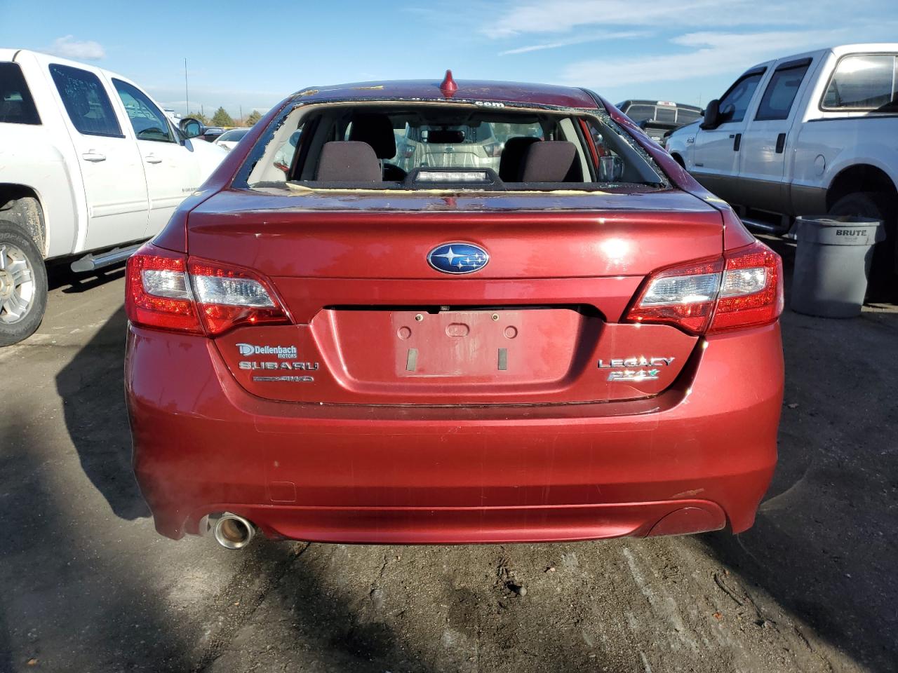 2017 Subaru Legacy VIN 4S3BNAF65H3042170 Copart auction photo, top/roof / all over damage thumbnail 6