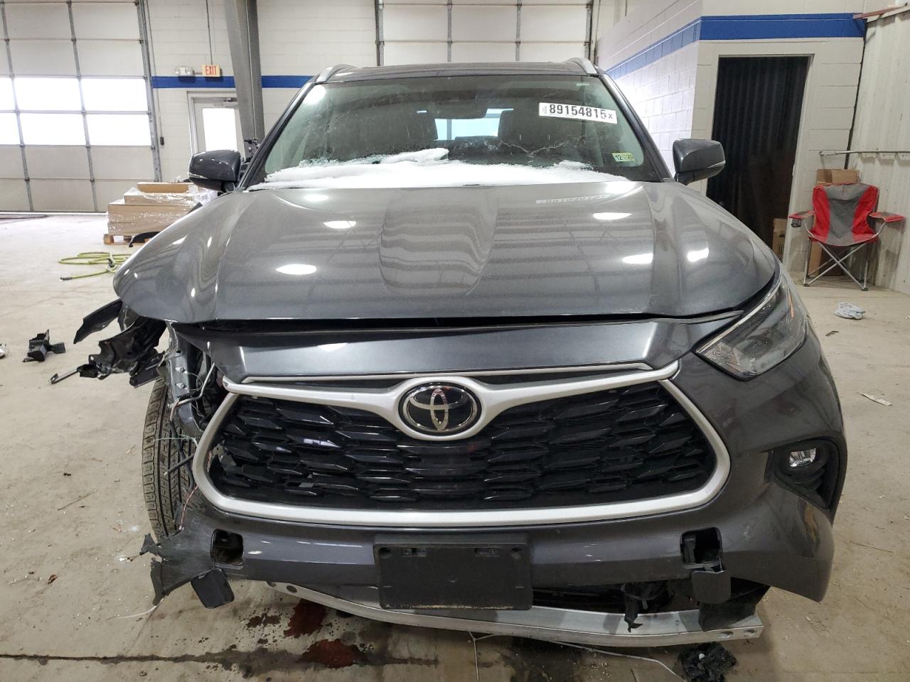 2022 Toyota Highlander VIN 5TDGZRBH6NS593752 Copart auction photo, front end / undercarriage damage thumbnail 5
