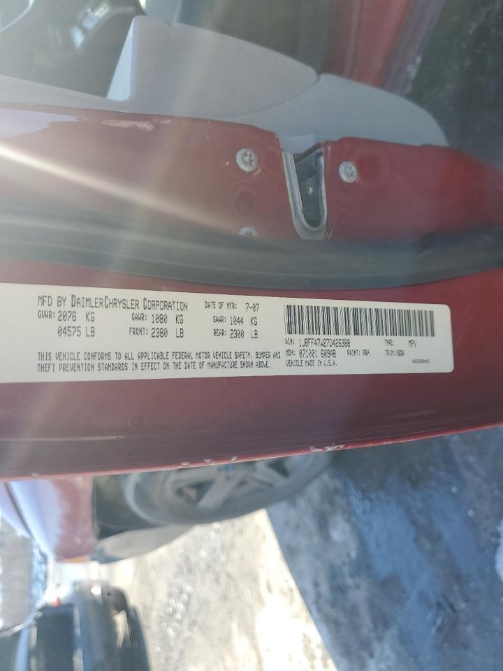 2007 Jeep Compass VIN 1J8FF47W27D426388 Copart auction photo, rear end damage thumbnail 13
