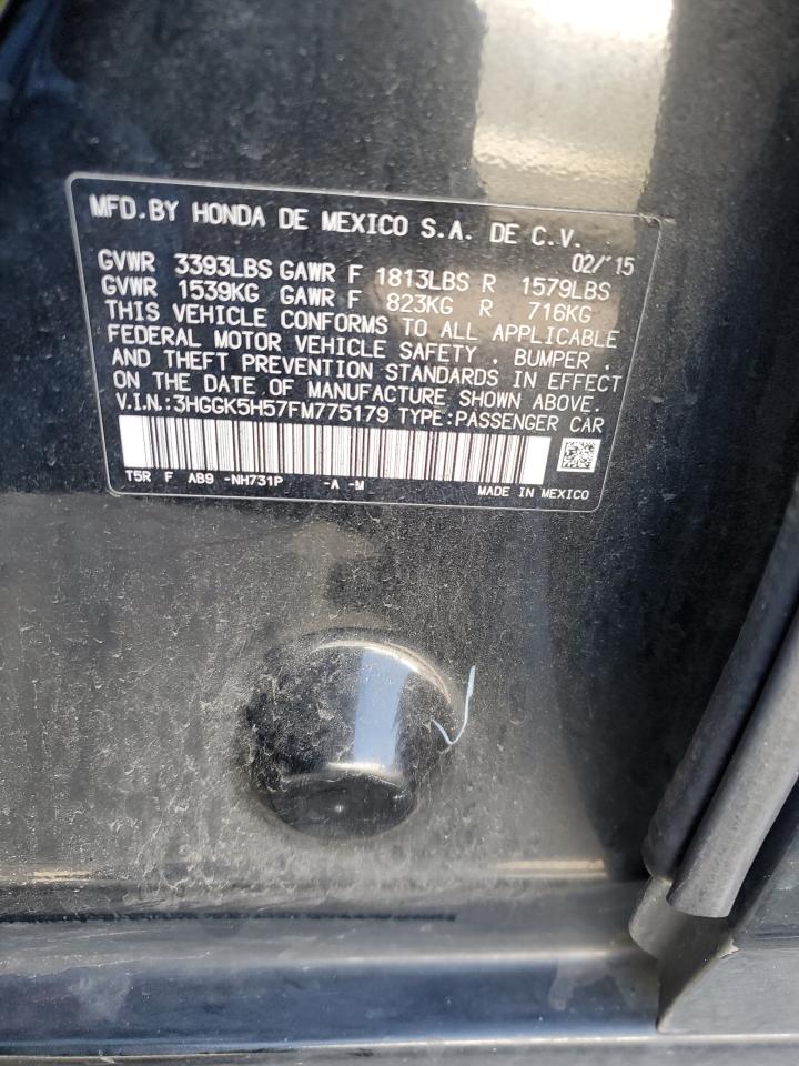 2015 Honda Fit VIN 3HGGK5H57FM775179 Copart auction photo, front end damage thumbnail 14
