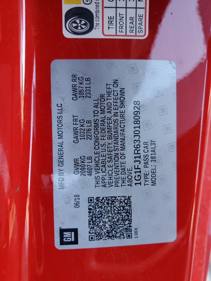 2018 Chevrolet Camaro VIN 1G1FJ1R63J0180928 Copart auction photo, front end / undercarriage damage thumbnail 13