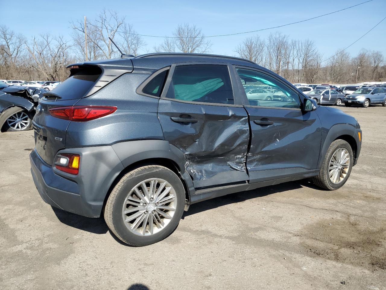2019 Hyundai Kona VIN KM8K2CAA2KU341239 Copart auction photo, side / minor dent/scratches damage thumbnail 3