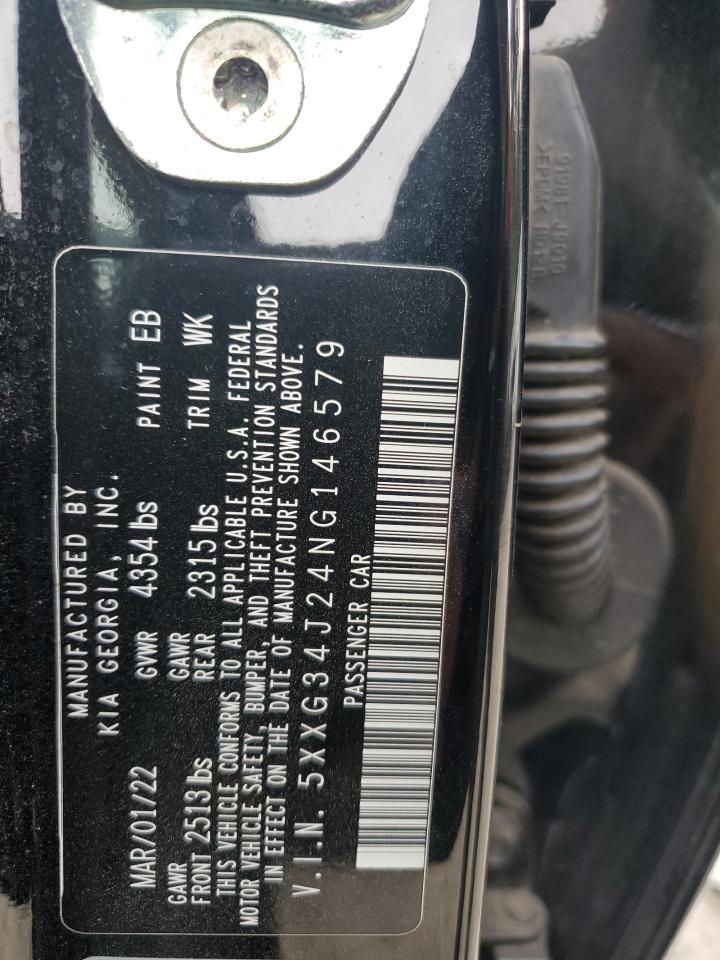 2022 KIA K5 VIN 5XXG34J24NG146579 Copart auction photo, side damage thumbnail 14