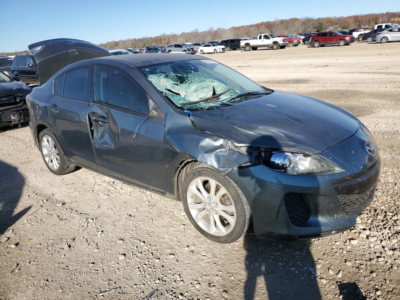 2012 Mazda 3 VIN JM1BL1UF6C1501106 Copart auction photo, front end / side damage thumbnail 4