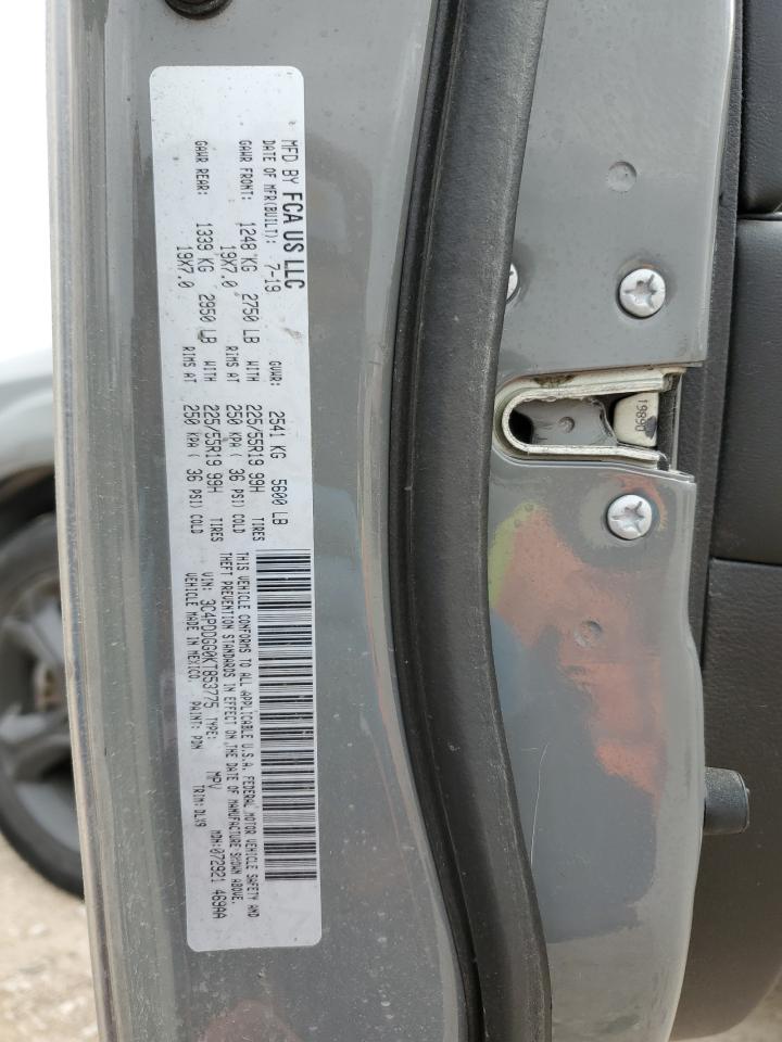 2019 Dodge Journey VIN 3C4PDDGG0KT853775 Copart auction photo, front end damage thumbnail 12