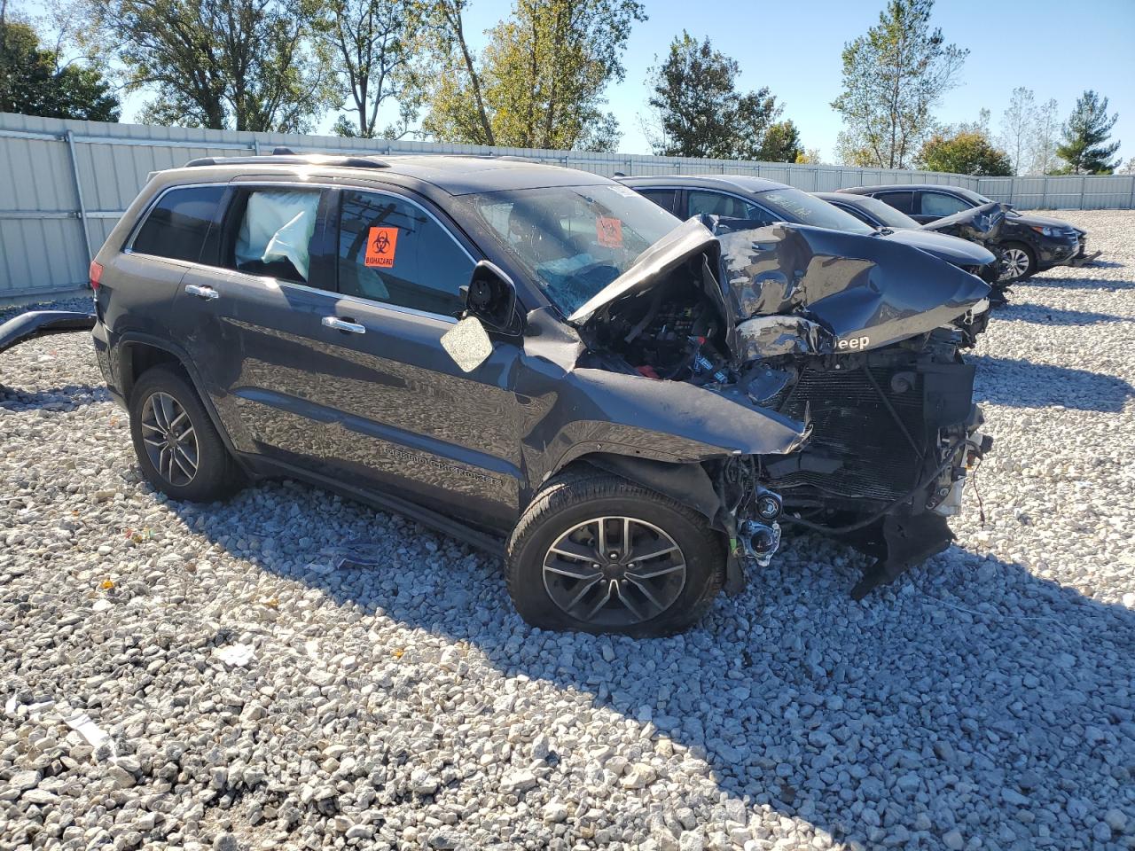 2019 Jeep Grand Cherokee VIN 1C4RJFBG4KC845095 Copart auction photo, front end / side damage thumbnail 4