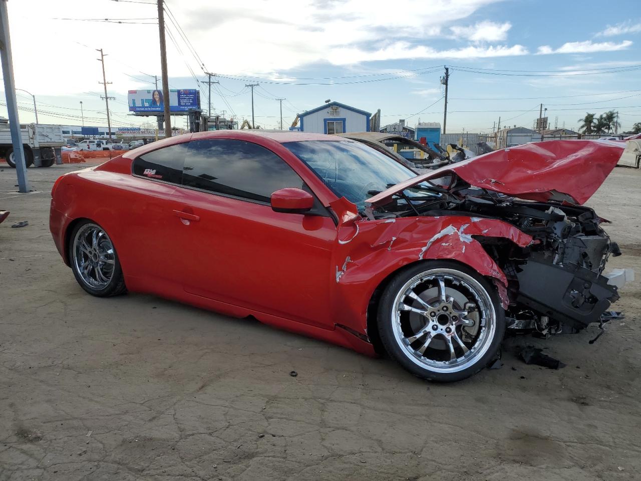 2008 Infiniti G VIN JNKCV64E38M119722 Copart auction photo, front end / side damage thumbnail 4