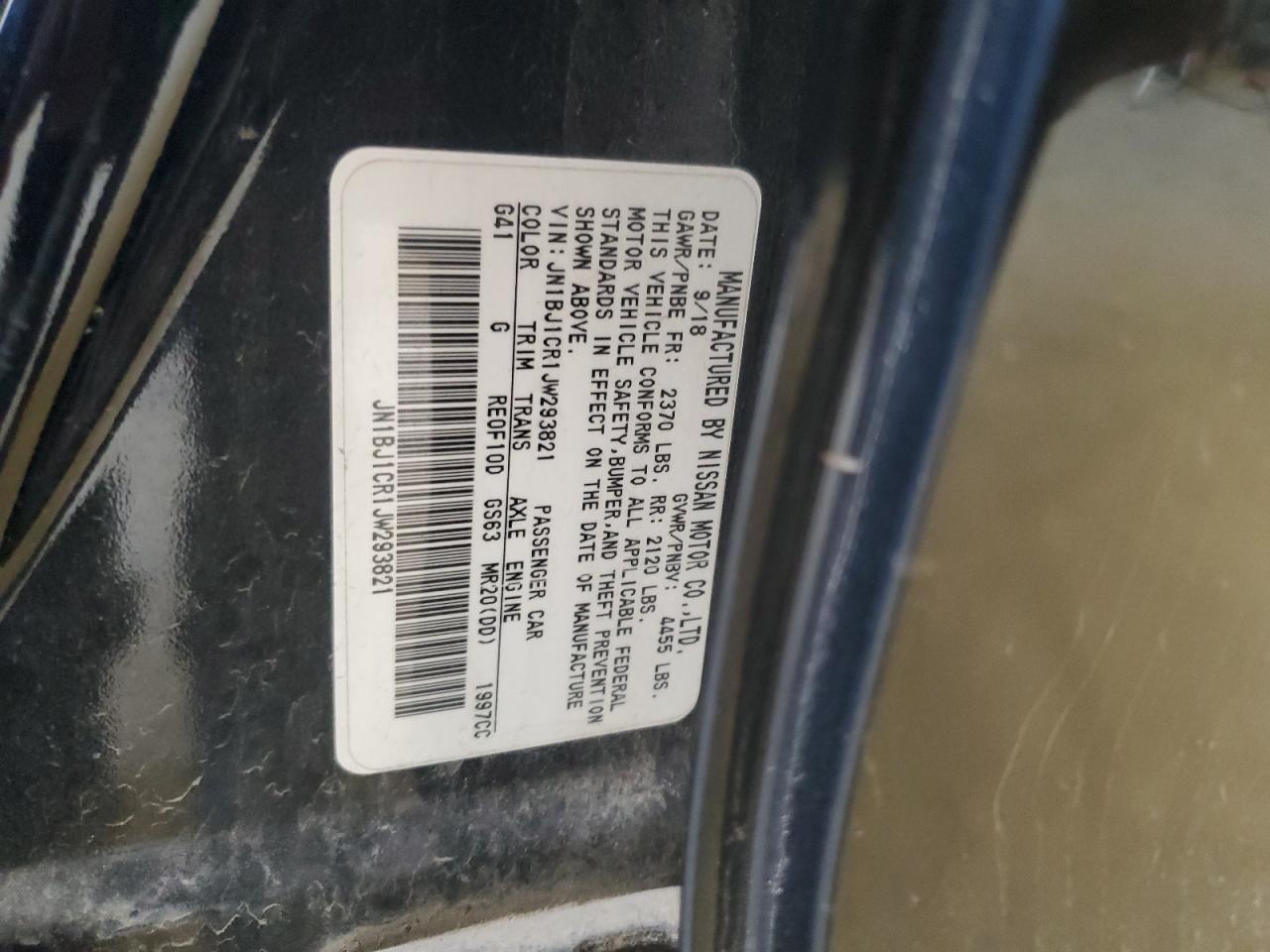 2018 Nissan Rogue VIN JN1BJ1CR1JW293821 Copart auction photo, front end damage thumbnail 13