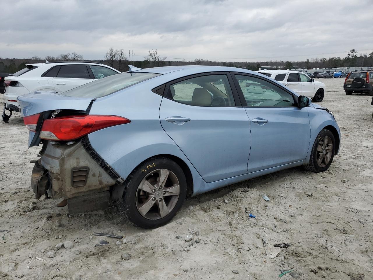 2011 Hyundai Elantra VIN KMHDH4AE7BU122924 Copart auction photo, rear end / side damage thumbnail 3