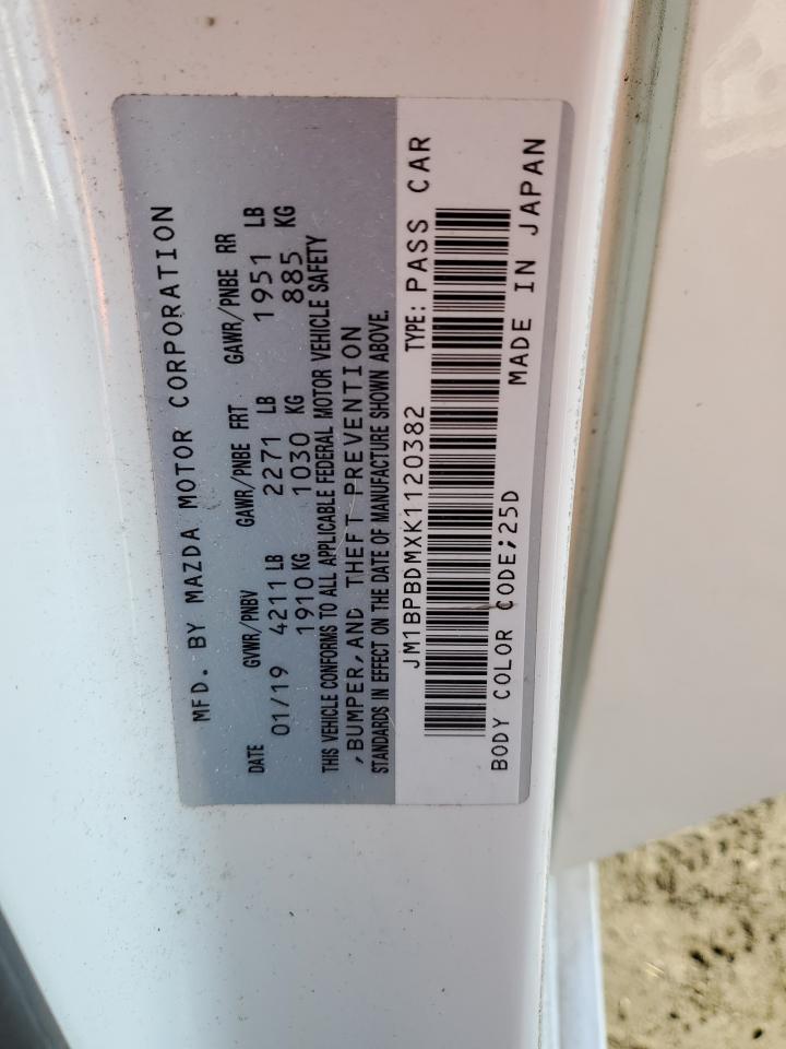 2019 Mazda 3 VIN JM1BPBDMXK1120382 Copart auction photo, front end damage thumbnail 12