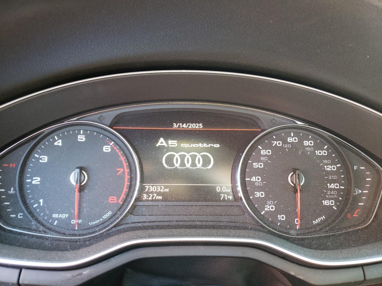 2018 Audi A5 VIN WAUPNAF58JA102695 Copart auction photo, front end / minor dent/scratches damage thumbnail 9