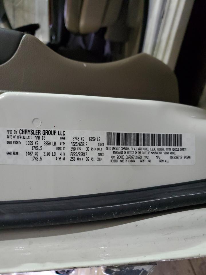 2013 Chrysler Town & Country VIN 2C4RC1CG7DR711669 Copart auction photo, side / rear end damage thumbnail 13