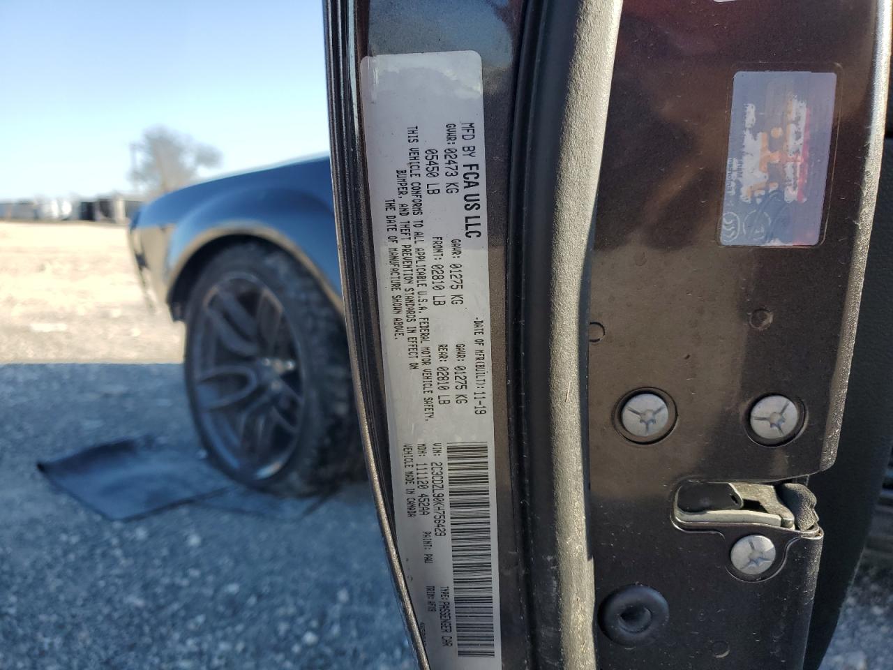 2019 Dodge Challenger VIN 2C3CDZL90KH756429 Copart auction photo, front end / side damage thumbnail 14