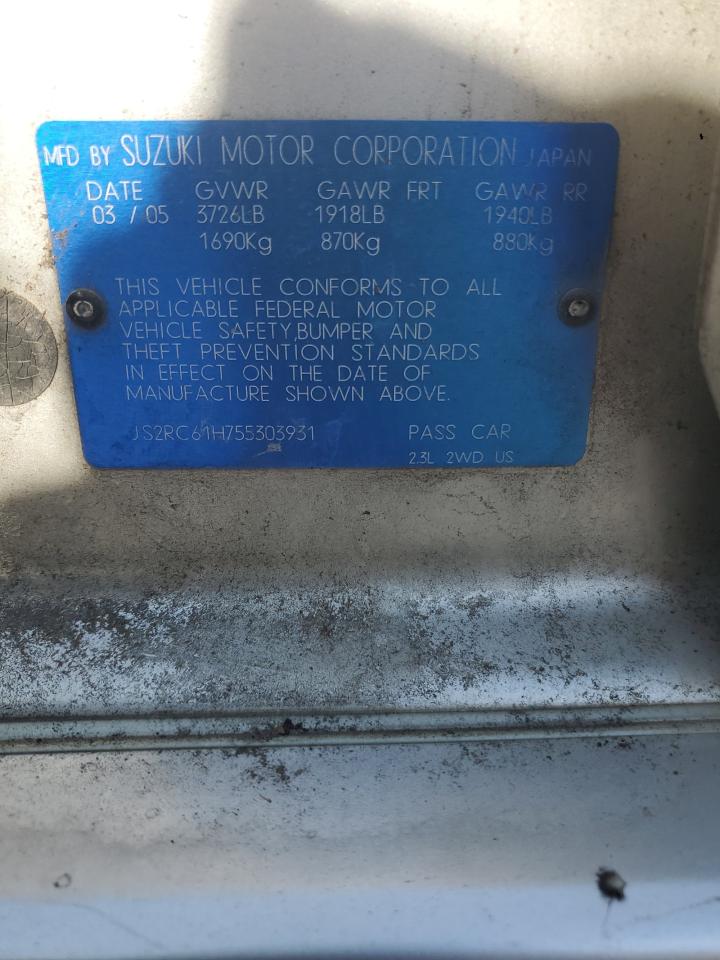 2005 Suzuki Aerio VIN JS2RC61H755303931 Copart auction photo, all over / mechanical damage thumbnail 13
