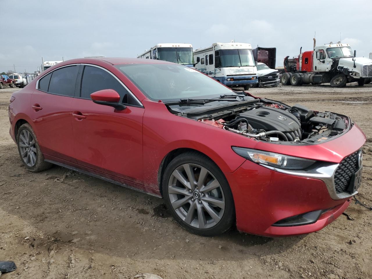 2019 Mazda 3 VIN JM1BPBAM2K1119926 Copart auction photo, front end / side damage thumbnail 4