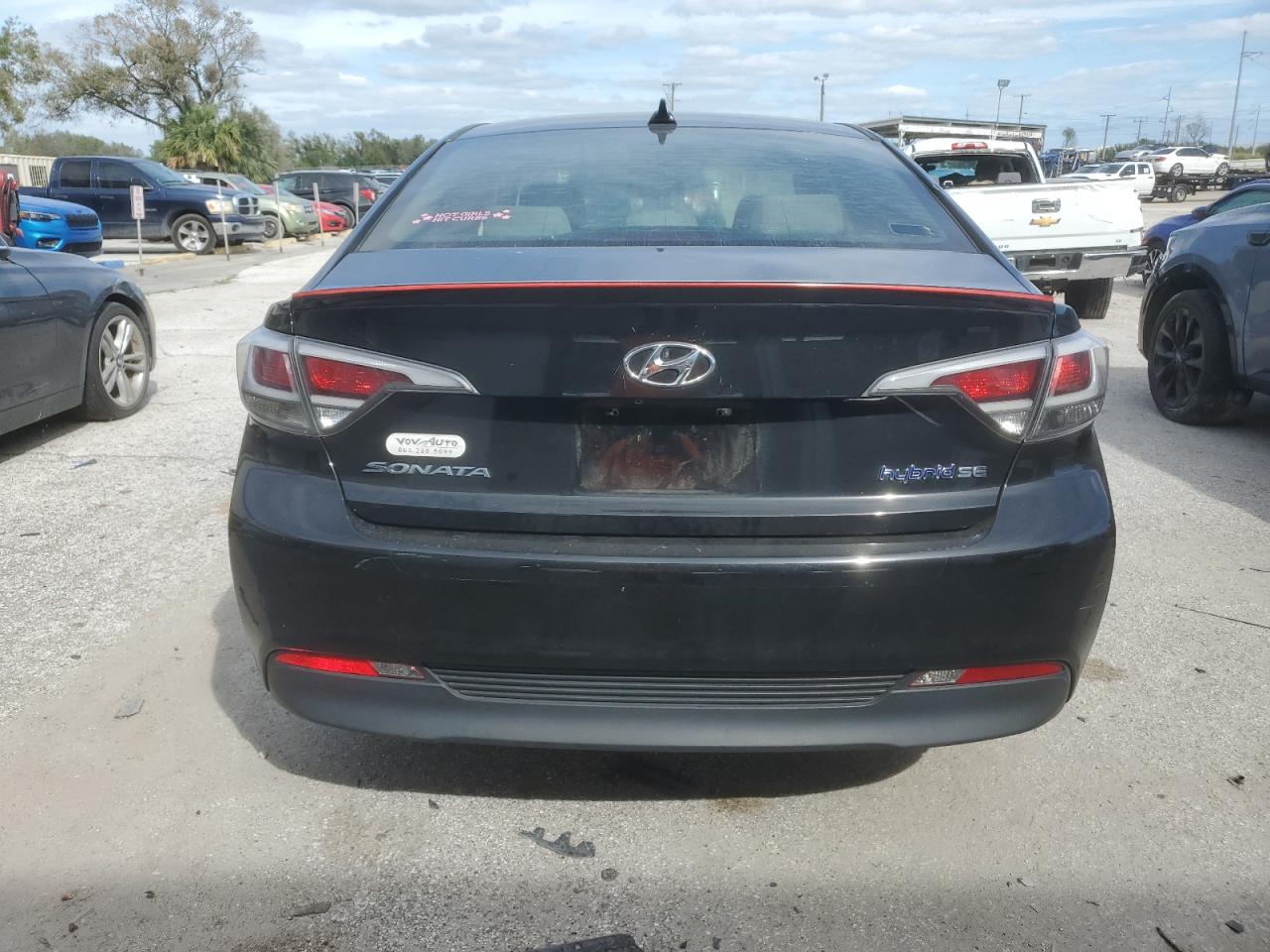 2016 Hyundai Sonata VIN KMHE24L17GA041690 Copart auction photo, front end / rear end damage thumbnail 6