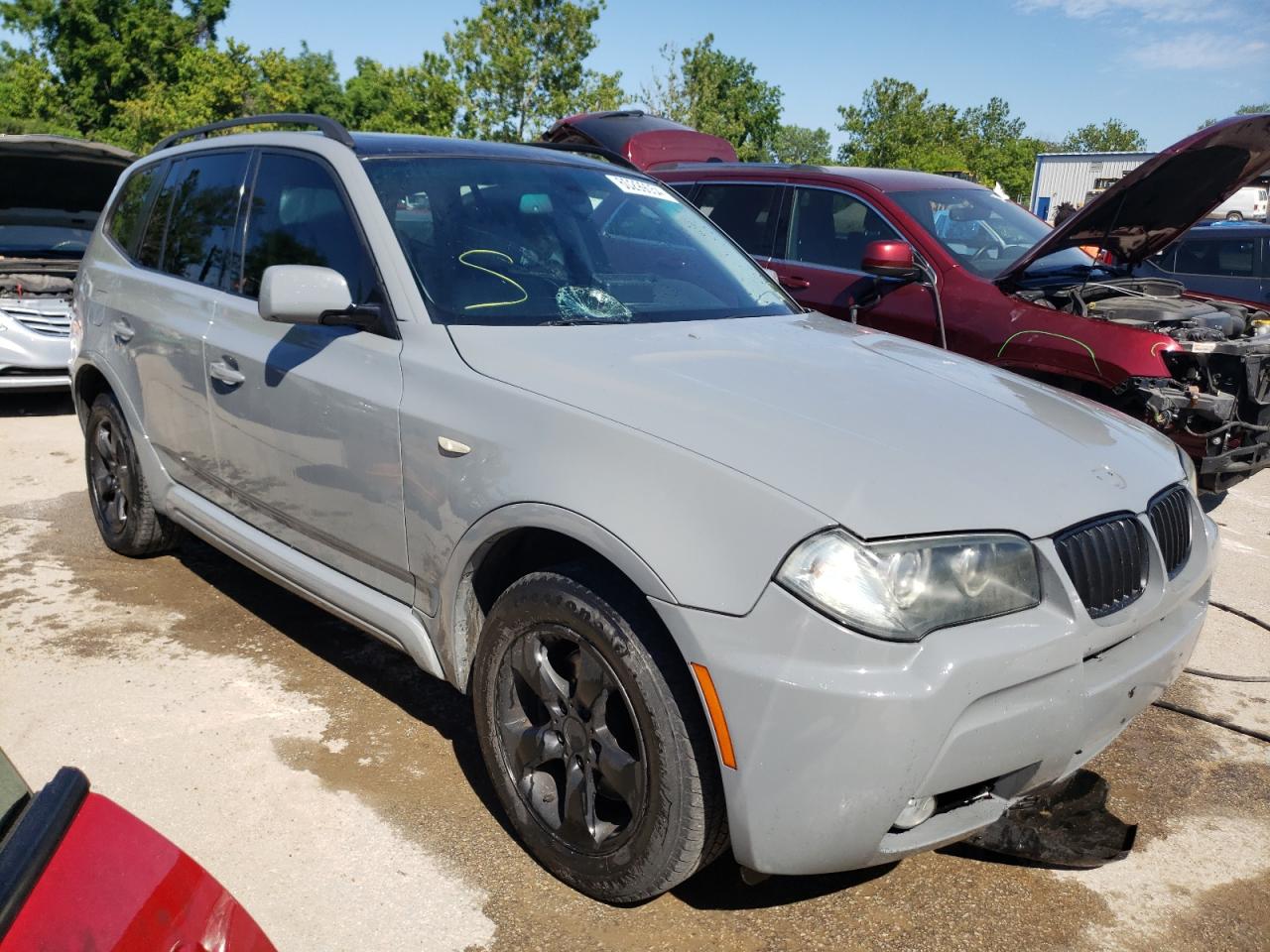 2007 BMW X3 VIN WBXPC93467WJ01160 Copart auction photo, hail damage thumbnail 4