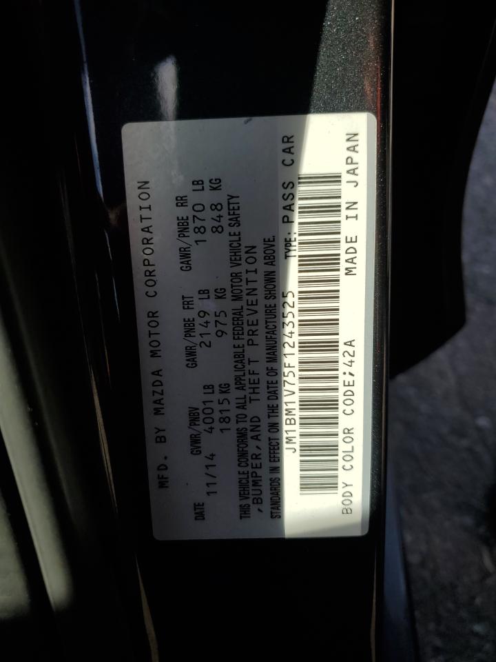 2015 Mazda 3 VIN JM1BM1V75F1243525 Copart auction photo, mechanical damage thumbnail 12