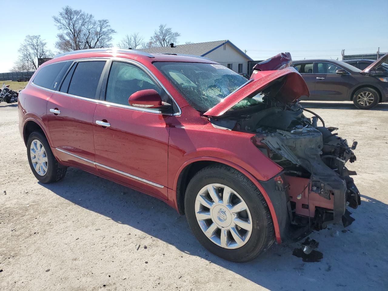 2014 Buick Enclave VIN 5GAKRBKD6EJ236522 Copart auction photo, front end / side damage thumbnail 4