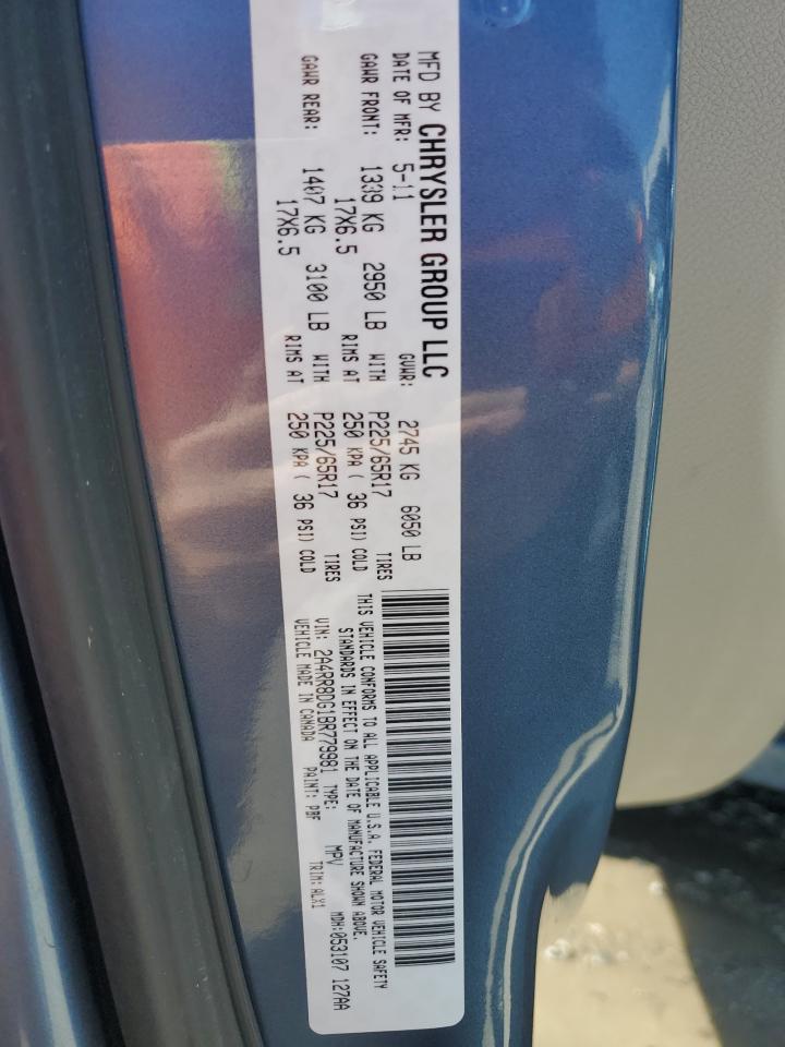 2011 Chrysler Town & Country VIN 2A4RR8DG1BR779981 Copart auction photo, side damage thumbnail 13