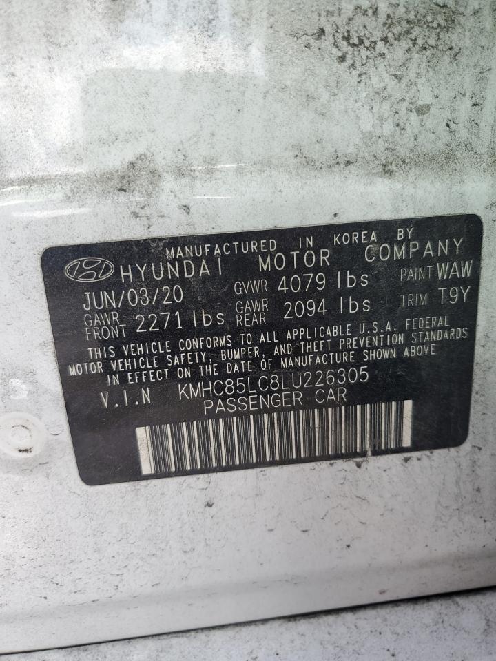 2020 Hyundai IONIQ VIN KMHC85LC8LU226305 Copart auction photo, front end damage thumbnail 16