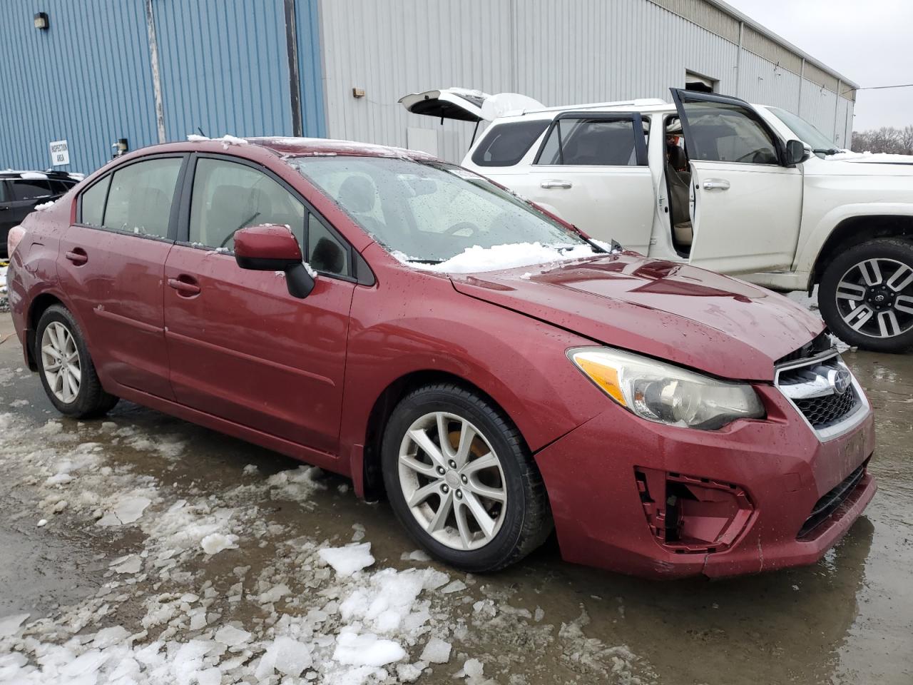 2014 Subaru Impreza VIN JF1GJAC64EH005055 Copart auction photo, front end / side damage thumbnail 4