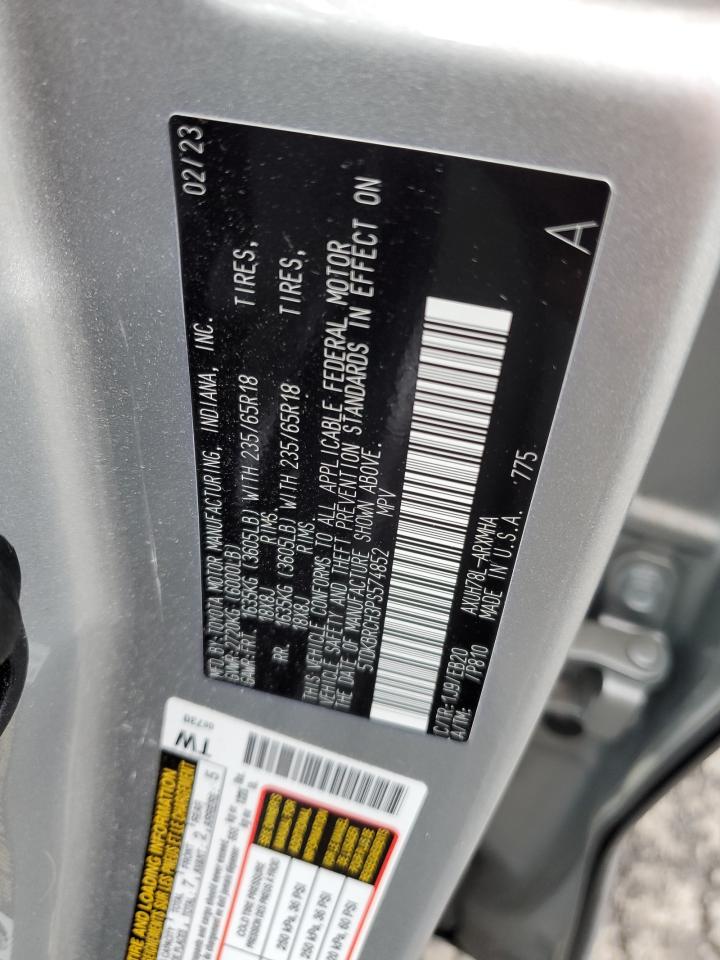 2023 Toyota Highlander VIN 5TDKBRCH3PS574852 Copart auction photo, front end / side damage thumbnail 14