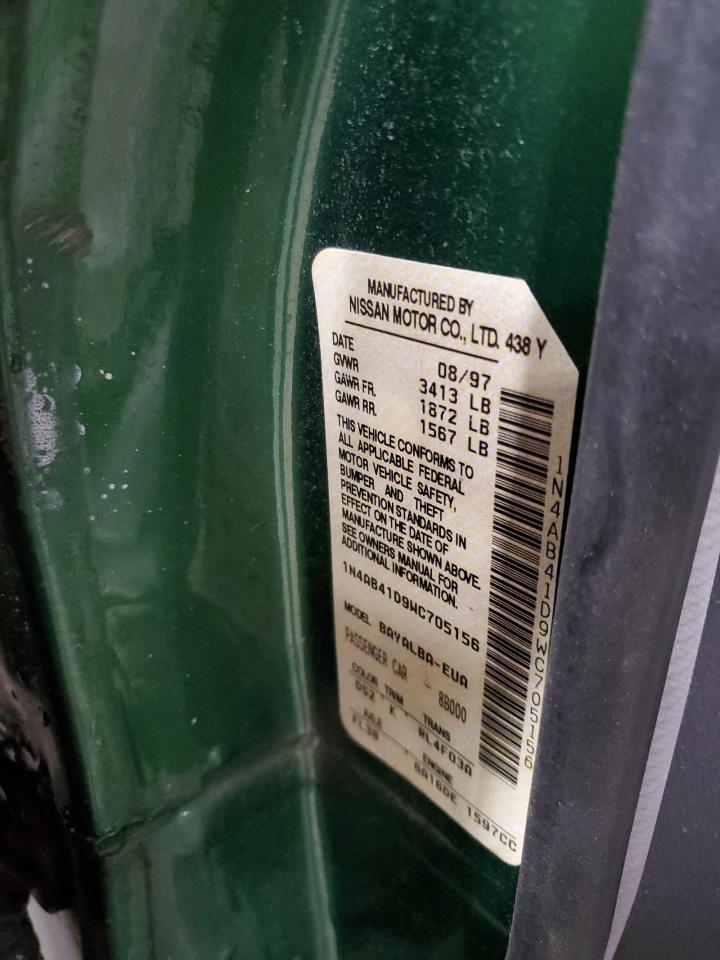1998 Nissan Sentra VIN 1N4AB41D9WC705156 Copart auction photo, front end / rear end damage thumbnail 12