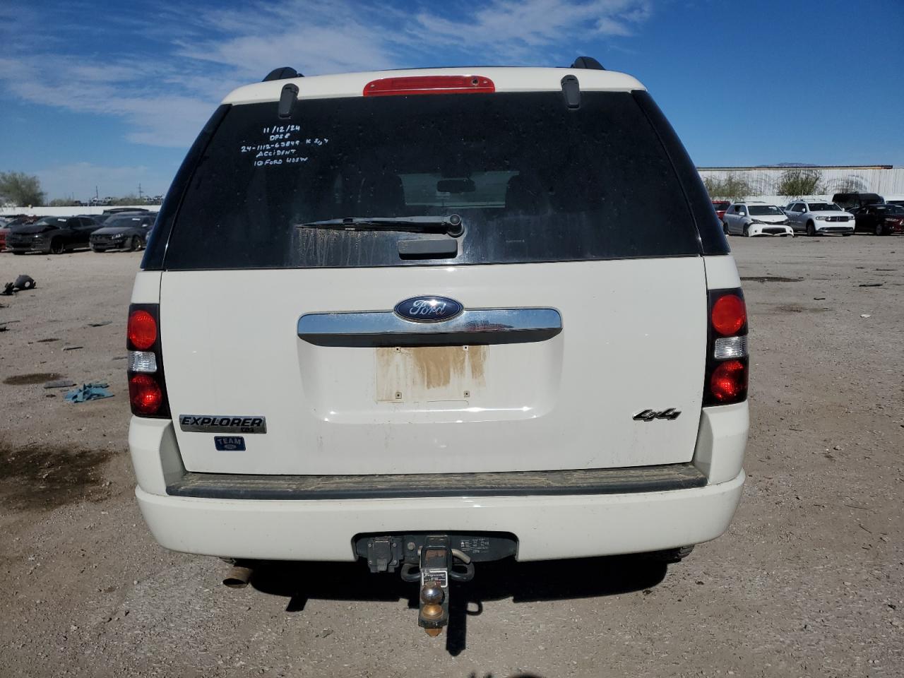2010 Ford Explorer VIN 1FMEU7DEXAUA06838 Copart auction photo, front end damage thumbnail 6