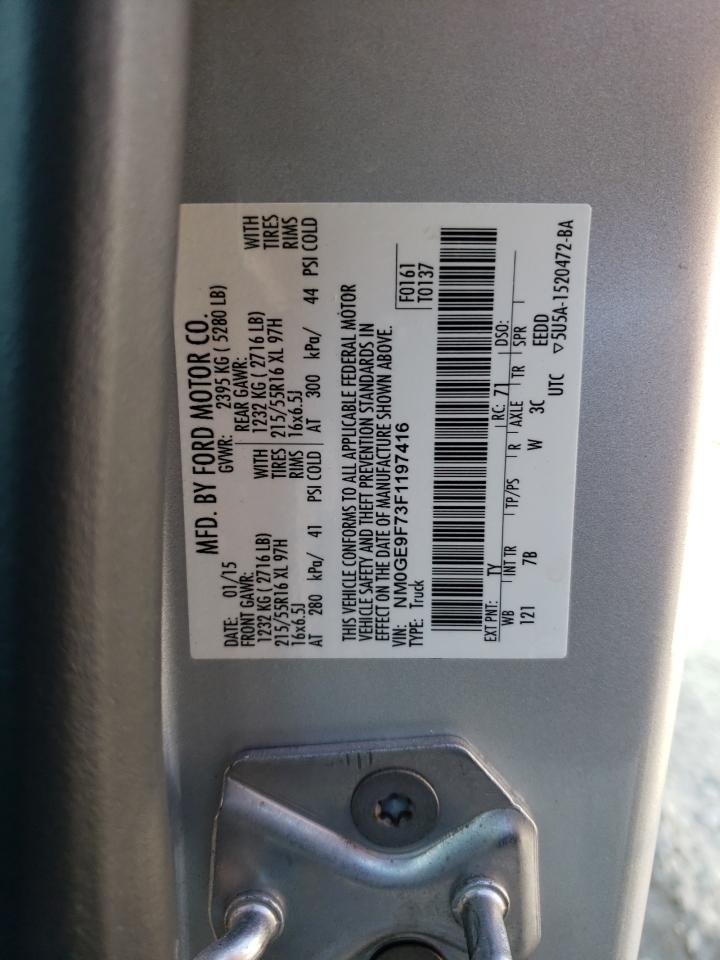 2015 Ford Transit VIN NM0GE9F73F1197416 Copart auction photo, rear end / minor dent/scratches damage thumbnail 13