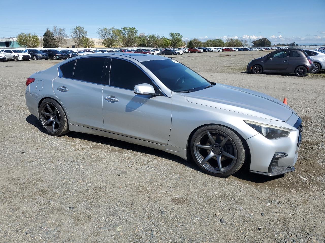 2015 Infiniti Q50 VIN JN1BV7AP5FM354714 Copart auction photo, front end damage thumbnail 4