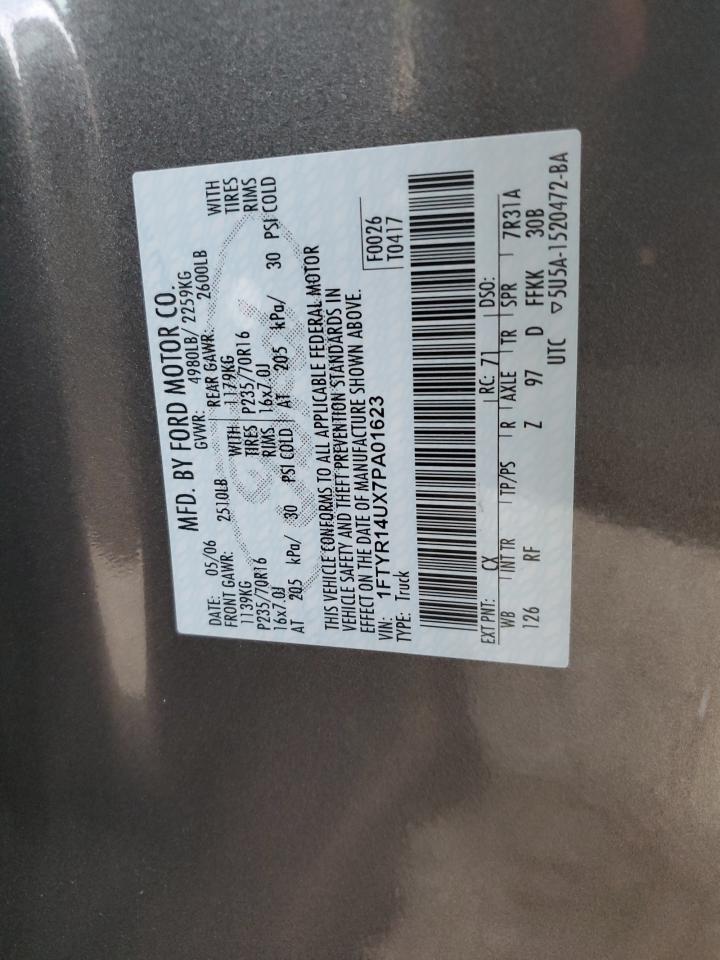 2007 Ford Ranger VIN 1FTYR14UX7PA01623 Copart auction photo, front end damage thumbnail 12