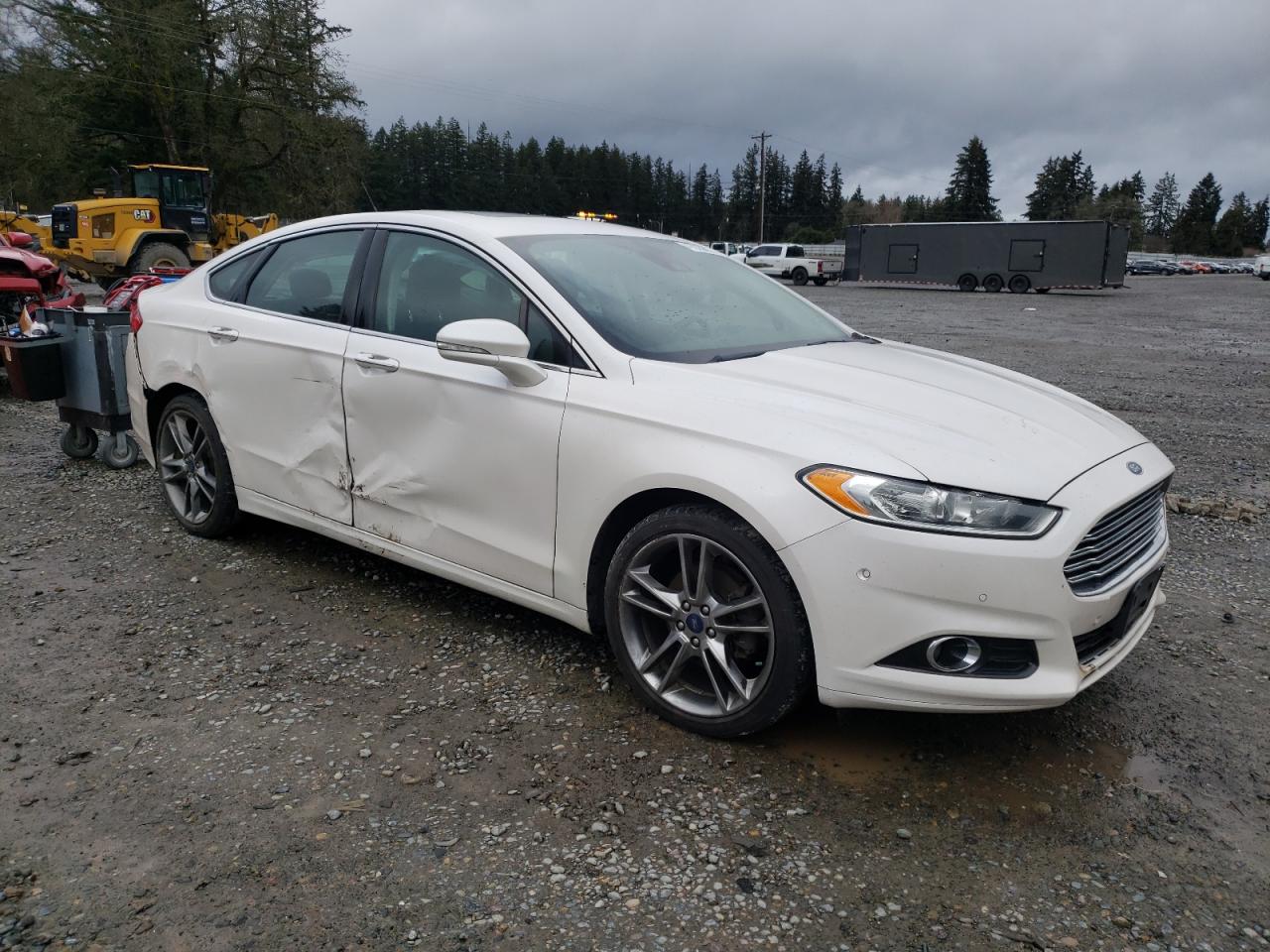 2014 Ford Fusion VIN 3FA6P0K99ER393740 Copart auction photo, side / rear end damage thumbnail 4