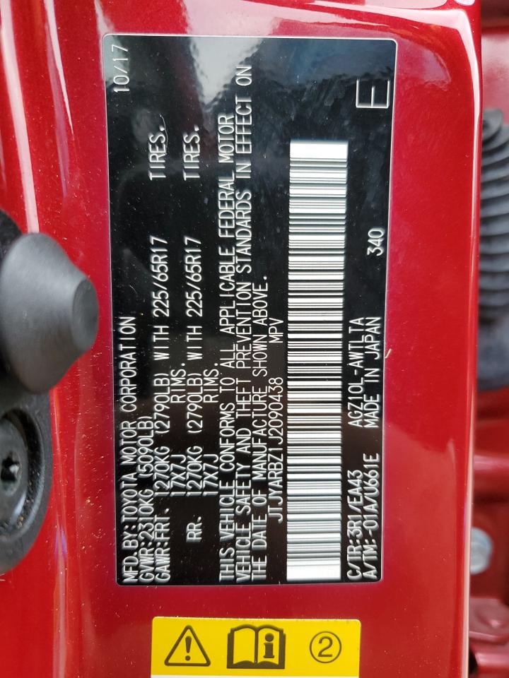 2018 Lexus NX VIN JTJYARBZ1J2090438 Copart auction photo, side / rear end damage thumbnail 15