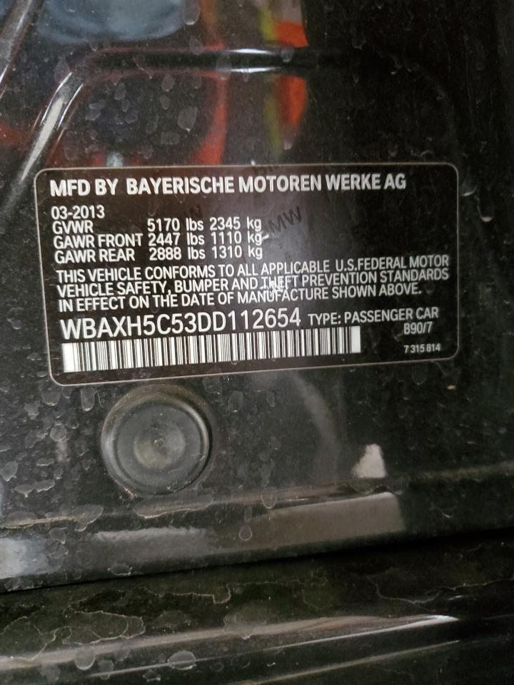 2013 BMW 5er VIN WBAXH5C53DD112654 Copart auction photo, front end / minor dent/scratches damage thumbnail 12