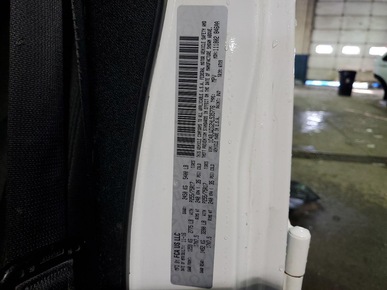 2017 Jeep Wrangler VIN 1C4BJWDG2HL535776 Copart auction photo, side damage thumbnail 13